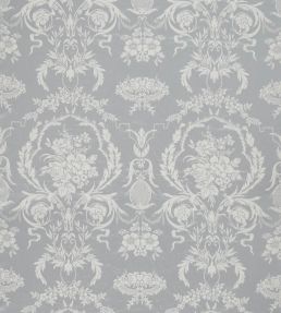 Arabesque Silk Fabric by Zoffany Quartz Grey