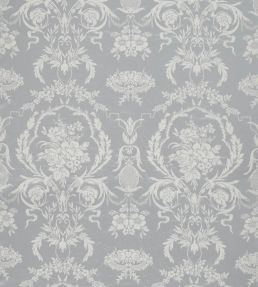 Arabesque Silk Fabric by Zoffany Quartz Grey