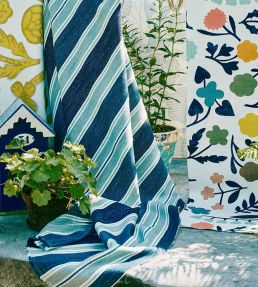 Eden Fabric by Christopher Farr Cloth Aqua