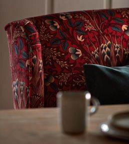 Artichoke Velvet Fabric by Morris & Co Barbed Berry
