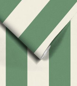 Awning Stripe Wallpaper by Woodchip & Magnolia Green/Magnolia