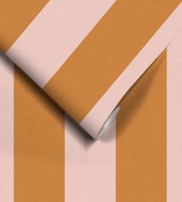 Awning Stripe Wallpaper by Woodchip & Magnolia Pink Cloud/Gorse