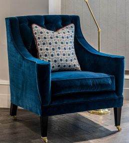 Baker House Velvet Fabric by GP & J Baker Teal