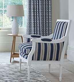 Tango Ticking Fabric by Baker Lifestyle Indigo