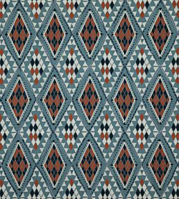 Castelo Fabric by Baker Lifestyle Indigo / Spice