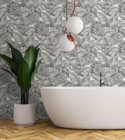 Banana Leaves Wallpaper by Brand McKenzie Black / White