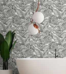 Banana Leaves Wallpaper by Brand McKenzie Black / White