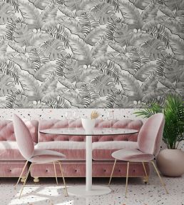 Banana Leaves Max Wallpaper by Brand McKenzie Black / White