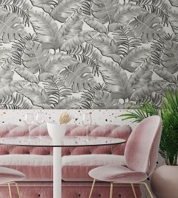 Banana Leaves Max Wallpaper by Brand McKenzie Black / White