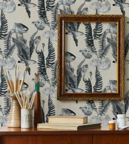 Bank of Fish Wallpaper by Coordonne Grey