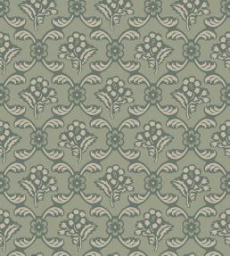 Barace Wallpaper by Farrow & Ball Green Smoke / Lichen