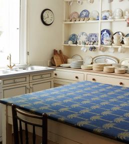 Marrakech Palm Fabric by Barneby Gates Midnight Blue