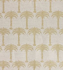 Marrakech Palm Fabric by Barneby Gates Gold On Natural