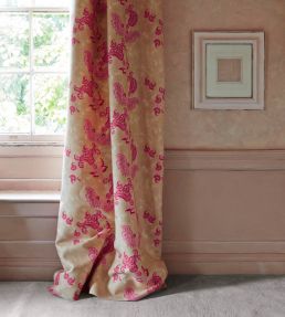 Paisley Fabric by Barneby Gates Hot Pink On Tea Stain