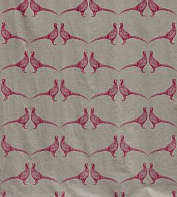 Pheasant Fabric by Barneby Gates Pink on Natural