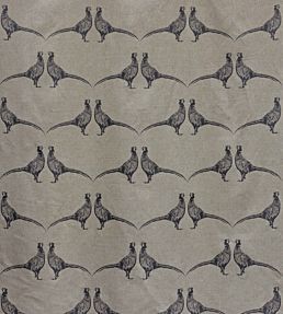 Pheasant Fabric by Barneby Gates Charcoal on Natural