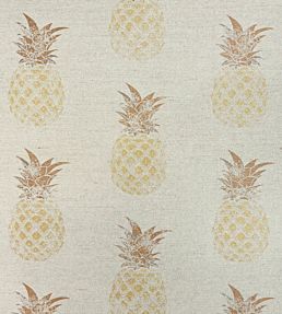 Pineapples Fabric by Barneby Gates Gold On Natural