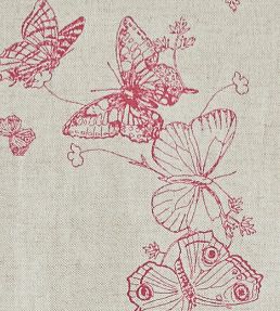 Butterflies Fabric by Barneby Gates Raspberry