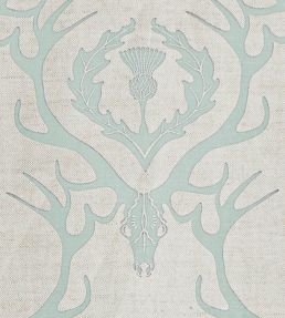 Deer Damask Fabric by Barneby Gates Duck Egg