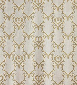 Deer Damask Fabric by Barneby Gates Gold