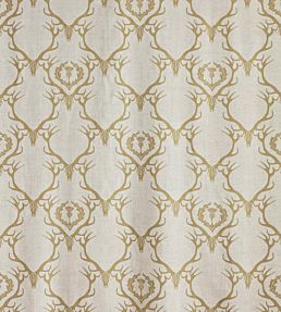 Deer Damask Fabric by Barneby Gates Gold