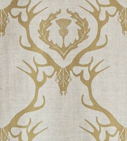 Deer Damask Fabric by Barneby Gates Gold