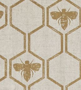 Honey Bees Fabric by Barneby Gates Gold