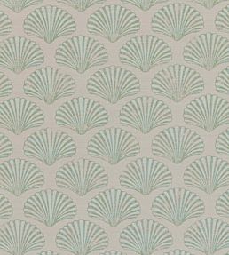 Scallop Shell Fabric by Barneby Gates Plaster/Green