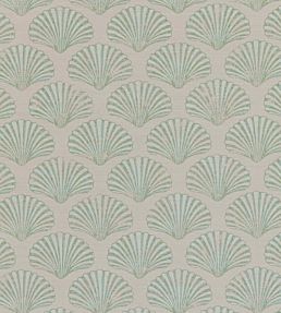 Scallop Shell Fabric by Barneby Gates Plaster/Green