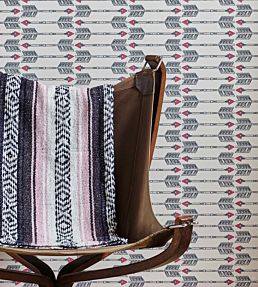Arrows Wallpaper by Barneby Gates Charcoal Pink