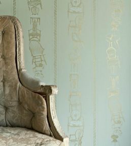 Chairs Wallpaper by Barneby Gates Eau de Nil