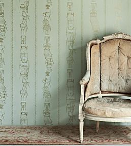 Chairs Wallpaper by Barneby Gates Eau de Nil