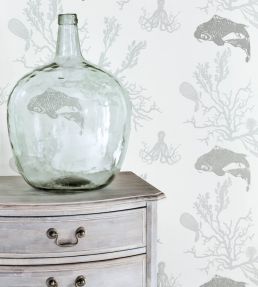 Coral Wallpaper by Barneby Gates Grey/Silver