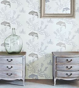 Coral Wallpaper by Barneby Gates Grey/Silver