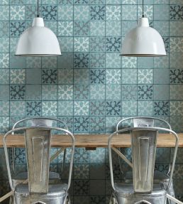 Fleur De Lys Tile Wallpaper by Barneby Gates Canteen Blue