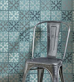 Fleur De Lys Tile Wallpaper by Barneby Gates Canteen Blue