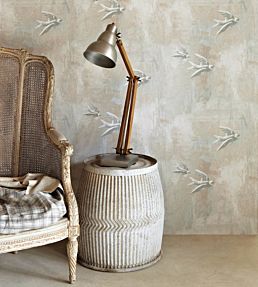 Fresco Birds Wallpaper by Barneby Gates Natural