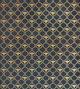 Honey Bees Wallpaper by Barneby Gates Gold on Charcoal