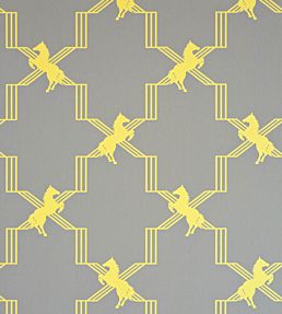 Horse Trellis Wallpaper by Barneby Gates Acid on Grey