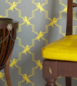 Horse Trellis Wallpaper by Barneby Gates Acid on Grey
