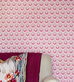 Ikat Heart Wallpaper by Barneby Gates Oxblood