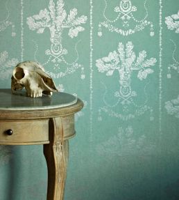 Lucky Charms Wallpaper by Barneby Gates Graphite on Demin