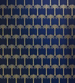 Marrakech Palm Wallpaper by Barneby Gates Midnight Blue
