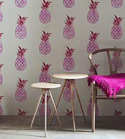 Pineapple Wallpaper by Barneby Gates Red/Pink