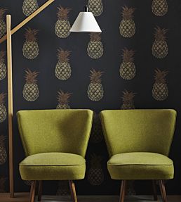 Pineapple Wallpaper by Barneby Gates Charcoal