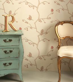 The English Robin Wallpaper by Barneby Gates Parchment