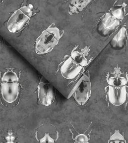 Beetle Jewels Wallpaper by Woodchip & Magnolia Silver/Grey