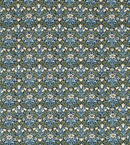 Bellflowers Fabric by Morris & Co Indigo/Thyme