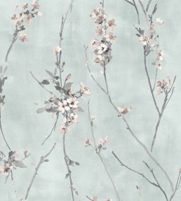 Blossom Wallpaper by Woodchip & Magnolia Duck Egg Blue