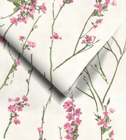 Blossom Wallpaper by Woodchip & Magnolia Pink on Cream